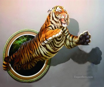 Magia 3D Painting - tigre gruñe 3D